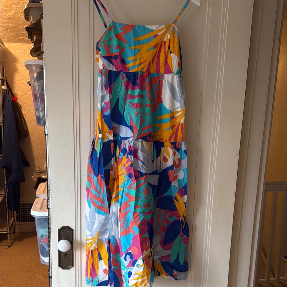 J. Crew Factory Colorful Tropical Dress